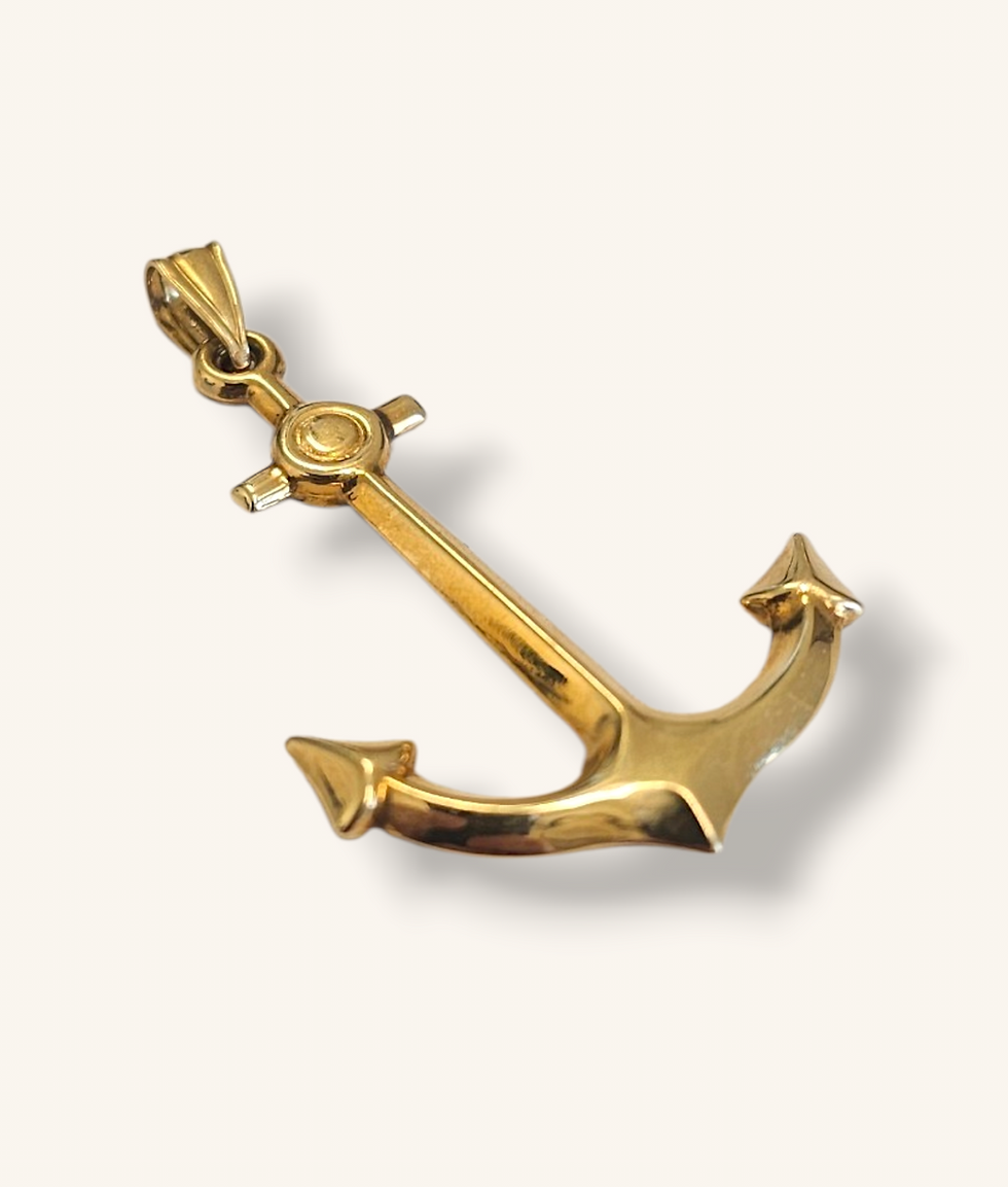 Thumbnail: 10K YELLOW GOLD ANCHOR PENDANT- 01132J