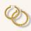 Thumbnail: 14K GOLD TWISTED HOOPS EARRING - 00474H