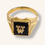 Thumbnail: 14K RECTANGLE ONYX "W" INITIAL RING - 00449H