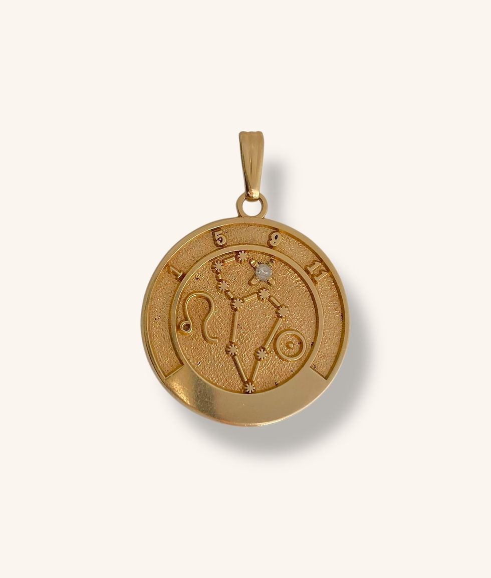 Thumbnail: 10K LEO ZODIAC TALISMAN YELLOW GOLD PENDANT WITH DIAMOND - H