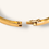 Thumbnail: 10K GOLD TWO-TONE BRAIDED DIAMOND BANGLE BRACELET - 01036J