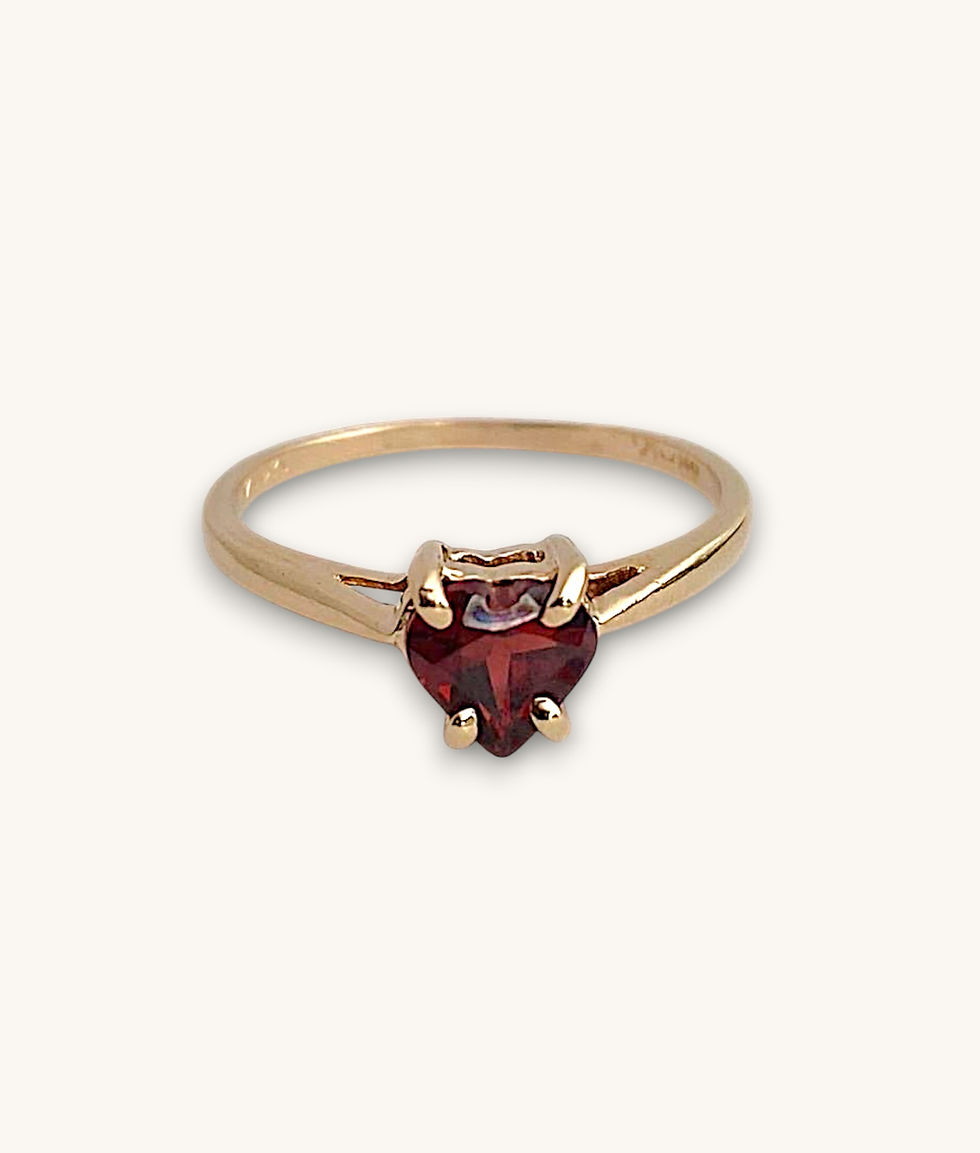 Thumbnail: 10K HEART GARNET RING - H