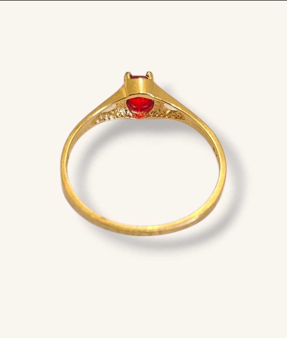 Thumbnail: 10K YELLOW GOLD OVAL CUT RUBY RING SZ:6 - 01272J