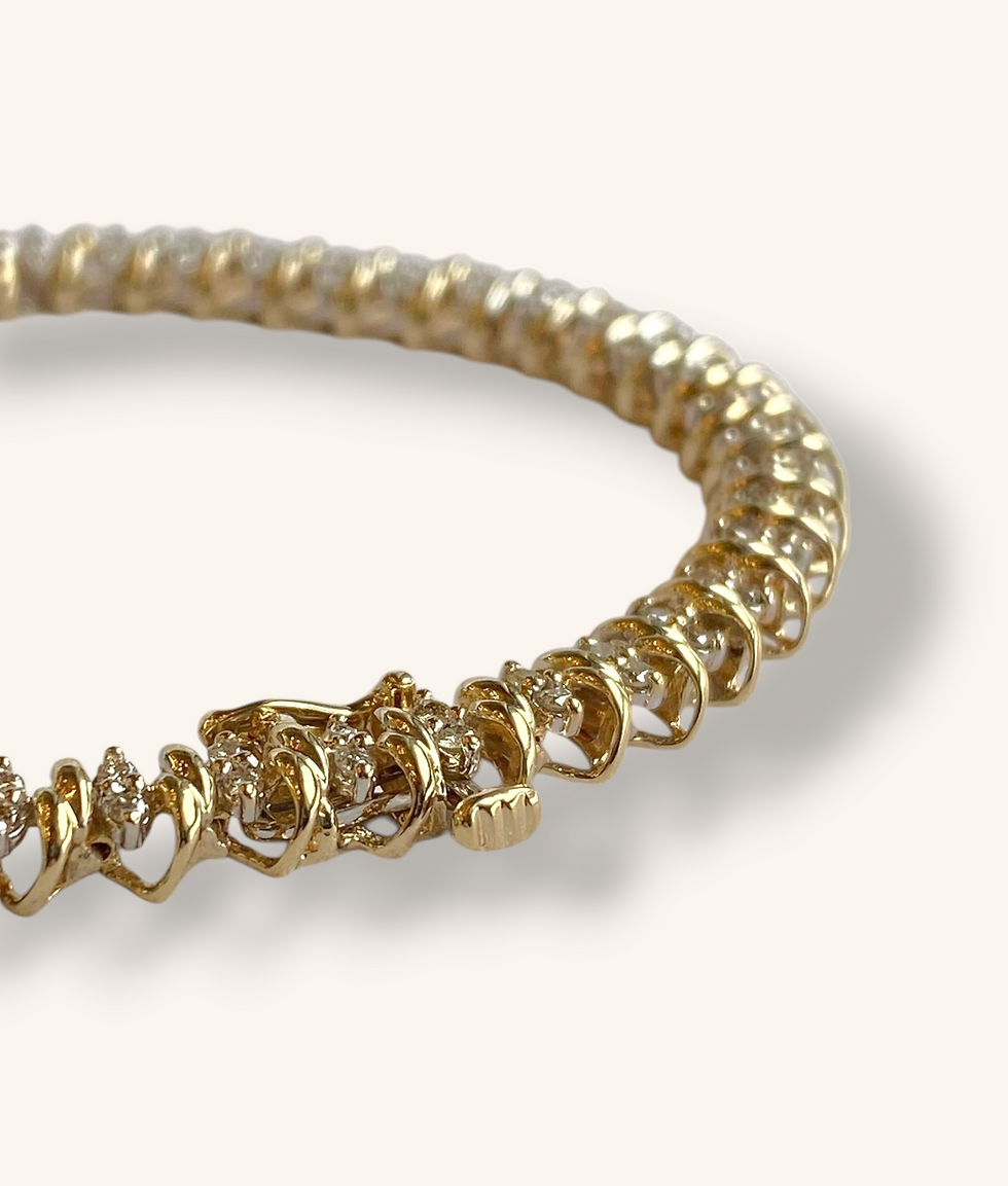 Thumbnail: 10K YELLOW GOLD 7" DIAMOND TENNIS BRACELET - H