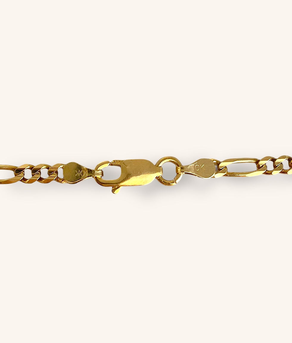 Thumbnail: 10K YELLOW GOLD FIGARO SOLID CHAIN 22.5" - H