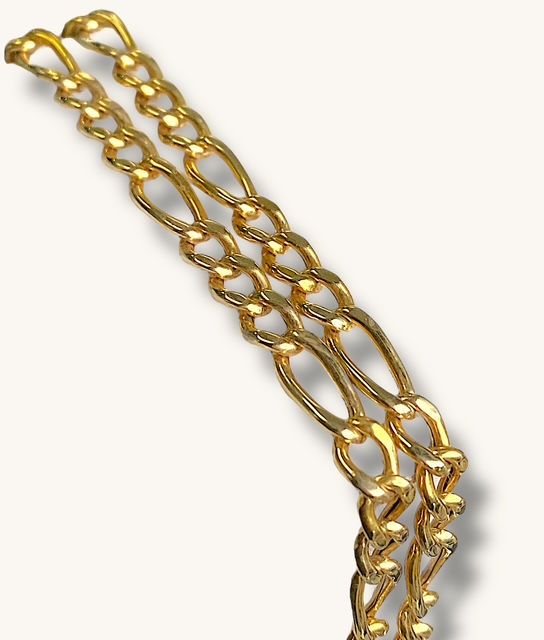 Thumbnail: 10K YELLOW GOLD HOLLOW FIGARO LINK 22" CHAIN - 00870H