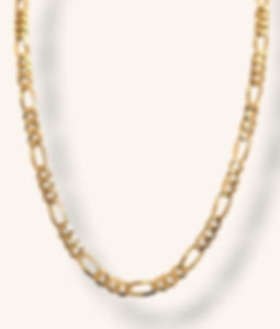 10K YELLOW GOLD FIGARO LINK NECKLACE 22.25" - 01352J