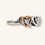 Thumbnail: SILVER & 10K ROSE GOLD DOUBLE HEART CUBIC ZIRCONIA RING - 00493J