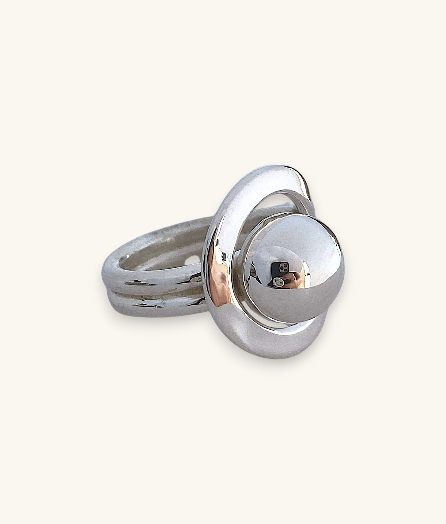 925 BYPASS INTERLOCKING BALL BAND RING SZ 6-RG925054-HI