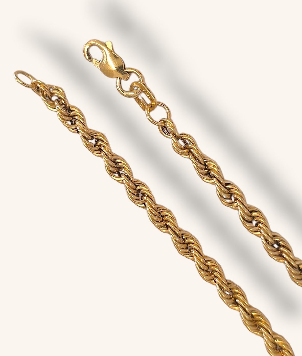 Thumbnail: 10K YELLOW GOLD ROPE LINK NECKLACE 23.5" - 01348J