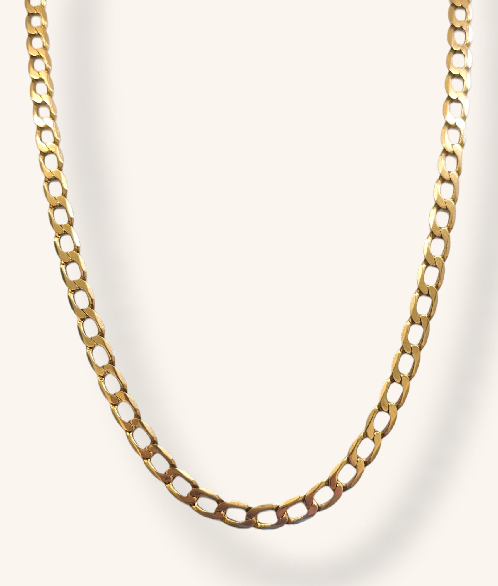 10K MEN'S YELLOW GOLD CURB LINK 24.5" NECKLACE - 01247J
