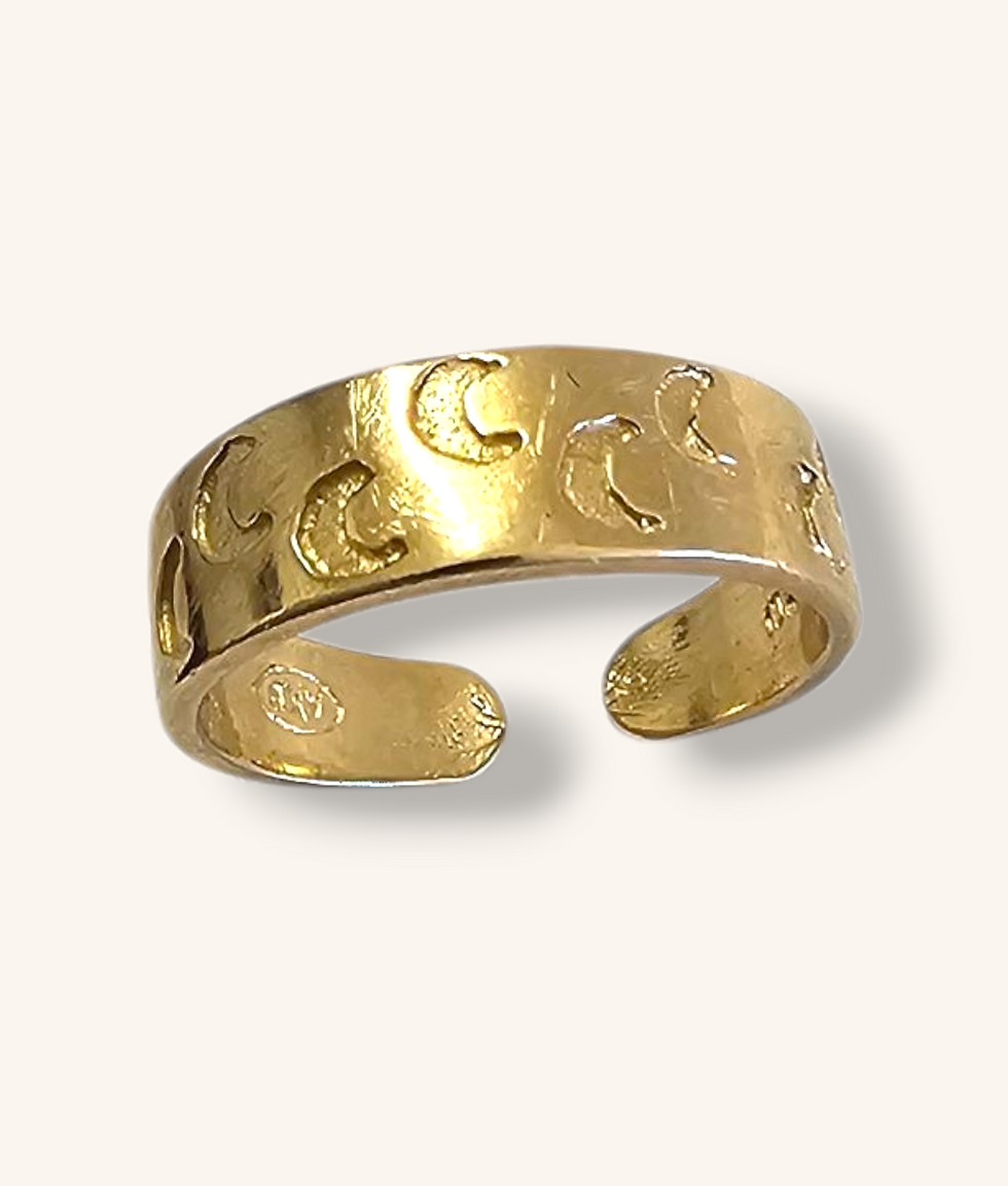 Thumbnail: 10K GOLD MOON ADJUSTABLE TOE RING SZ 2 - 4 - 00478J
