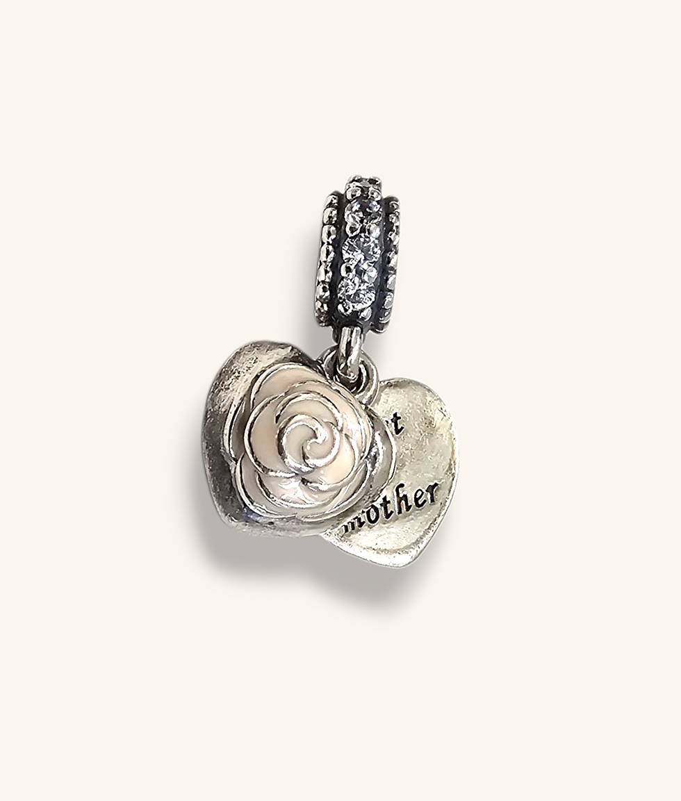 Thumbnail: PANDORA MOTHERS ROSE PINK ENAMEL CUBIC ZIRCONIA DANGLE CHARM - 00808J