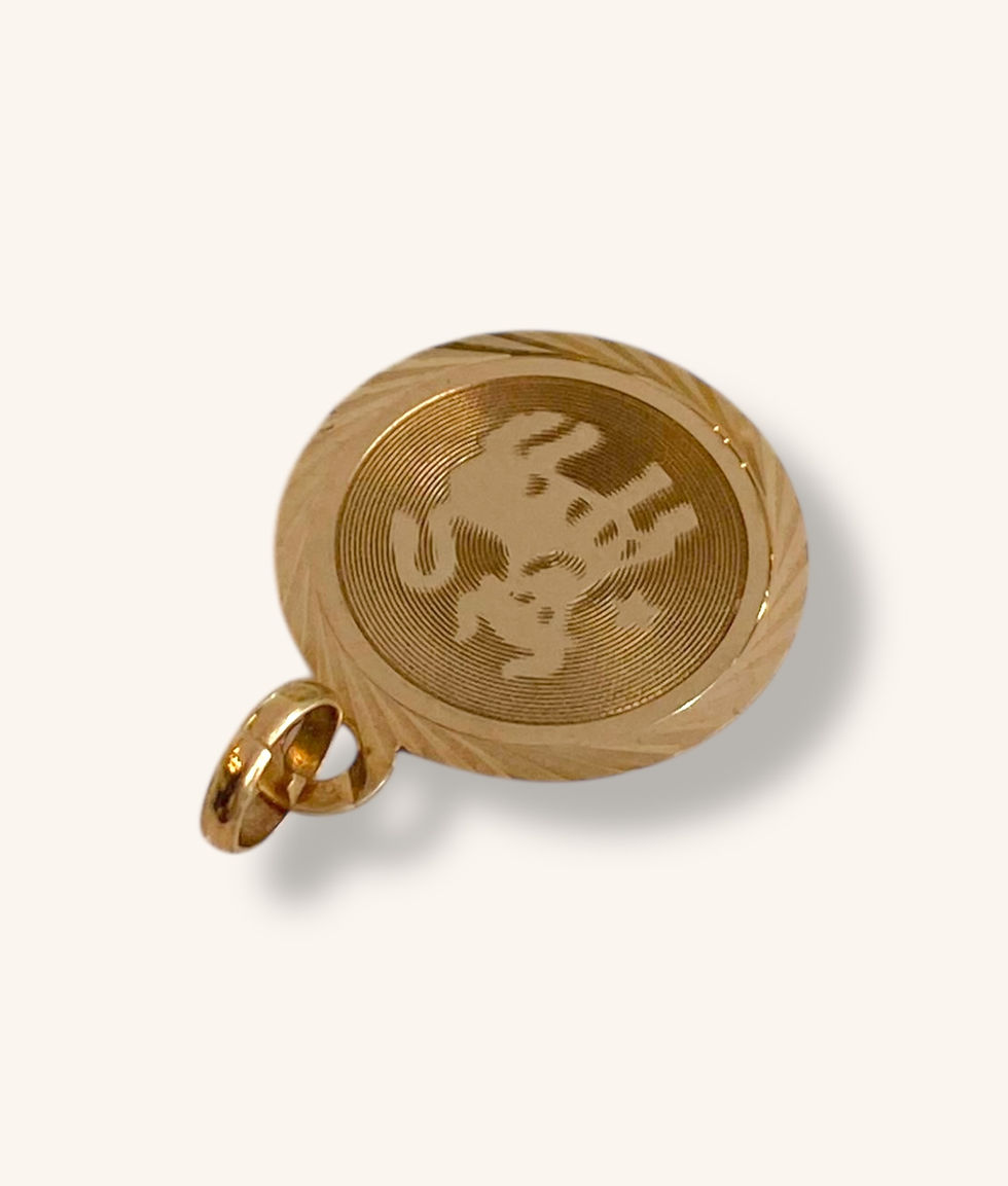 Thumbnail: 10K VINTAGE TAURUS ZODIAC YELLOW GOLD PENDANT - H
