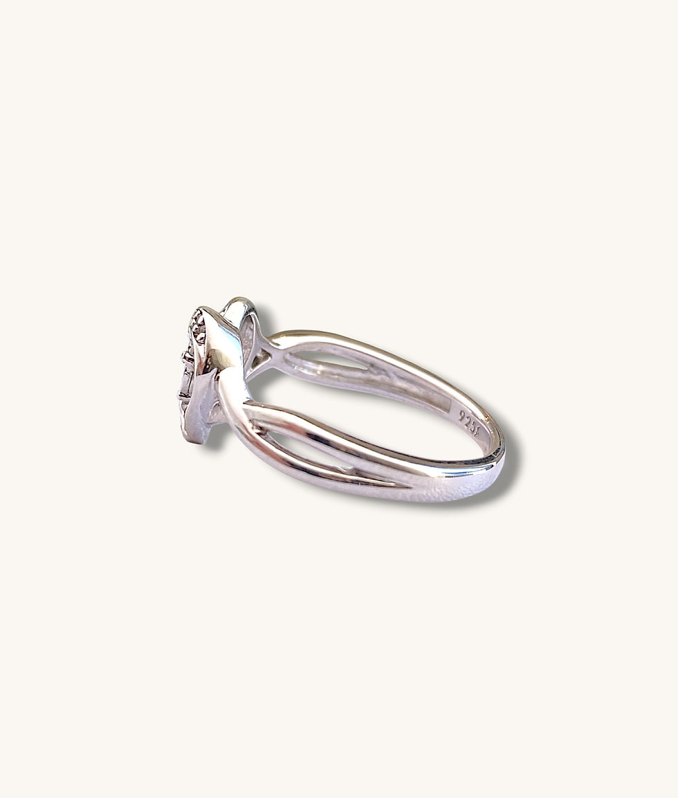 Thumbnail: 925 DIAMOND HEART RING - SZ 7 - H