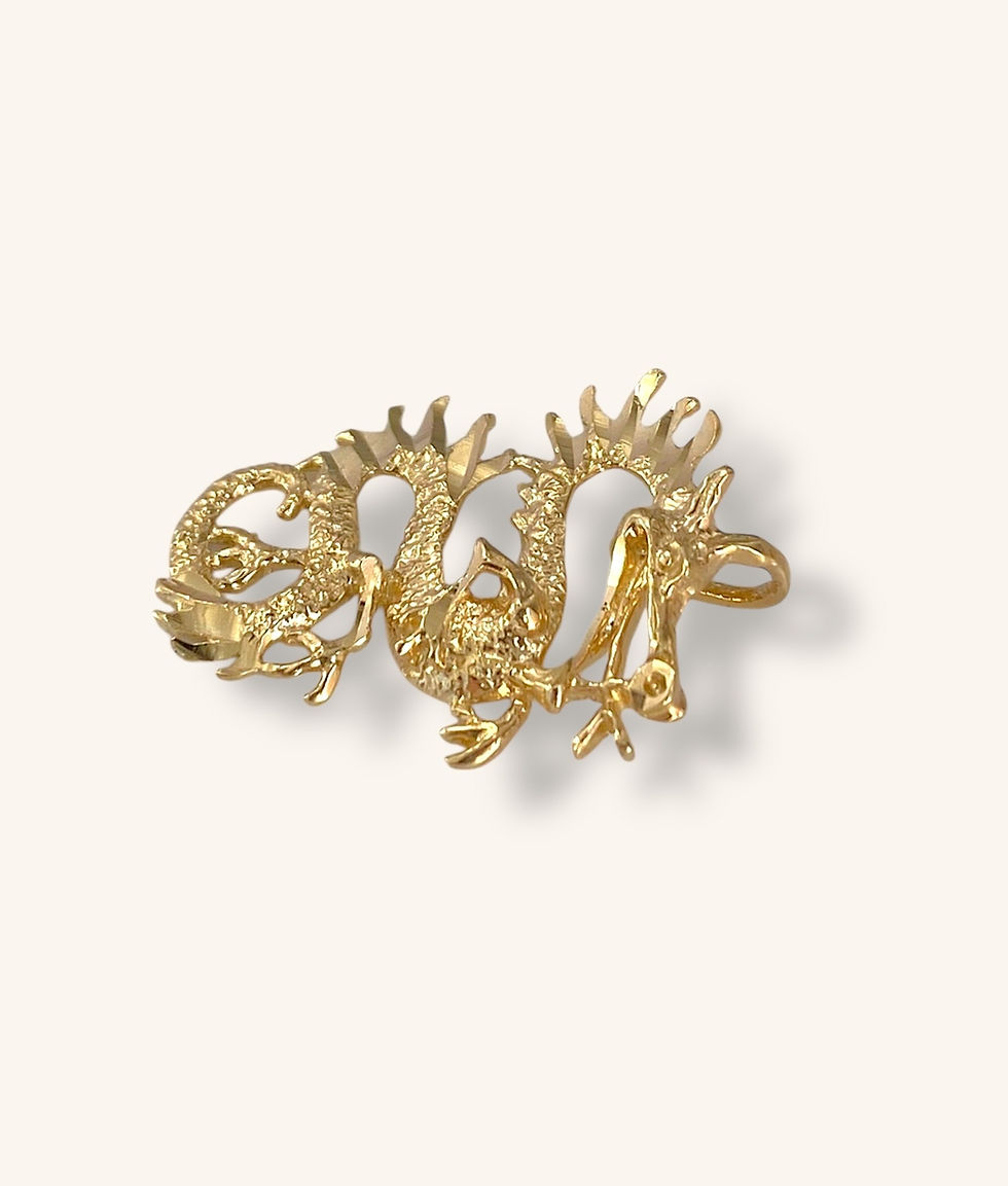 Thumbnail: 14K YELLOW GOLD DRAGON PENDANT - H