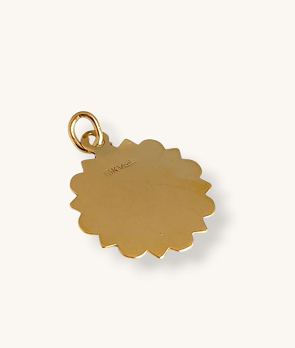 Thumbnail: 10K YELLOW GOLD VINTAGE AQUARIUS ZODIAC PENDANT/CHARM - HI
