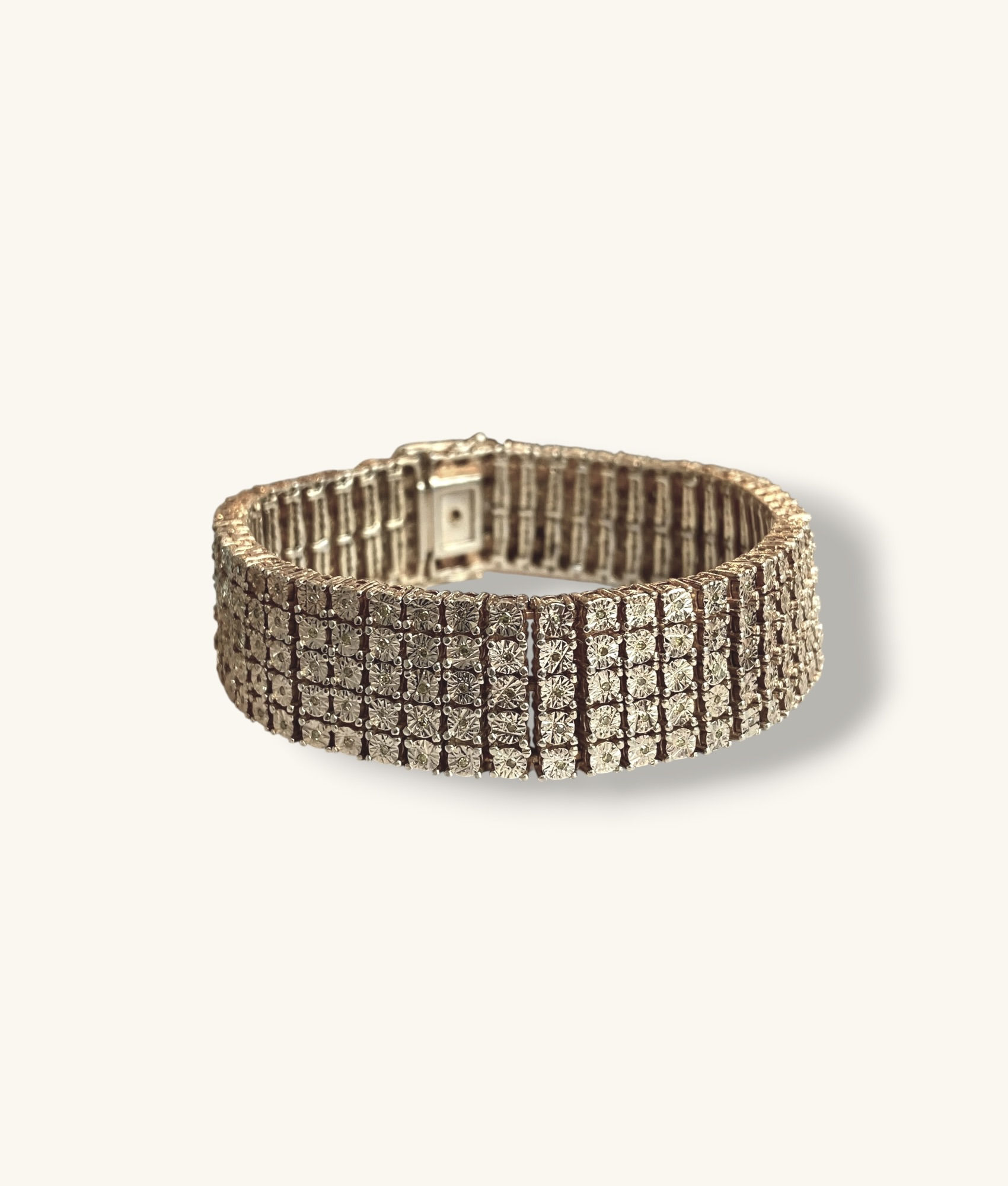 925 YELLOW DIAMOND AND CZ TENNIS GOLD PLATED BRACELET 7.5” - BR925491-H
