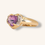 Thumbnail: 10K GOLD AMETHYST HEART & DIAMOND RING - 00699J