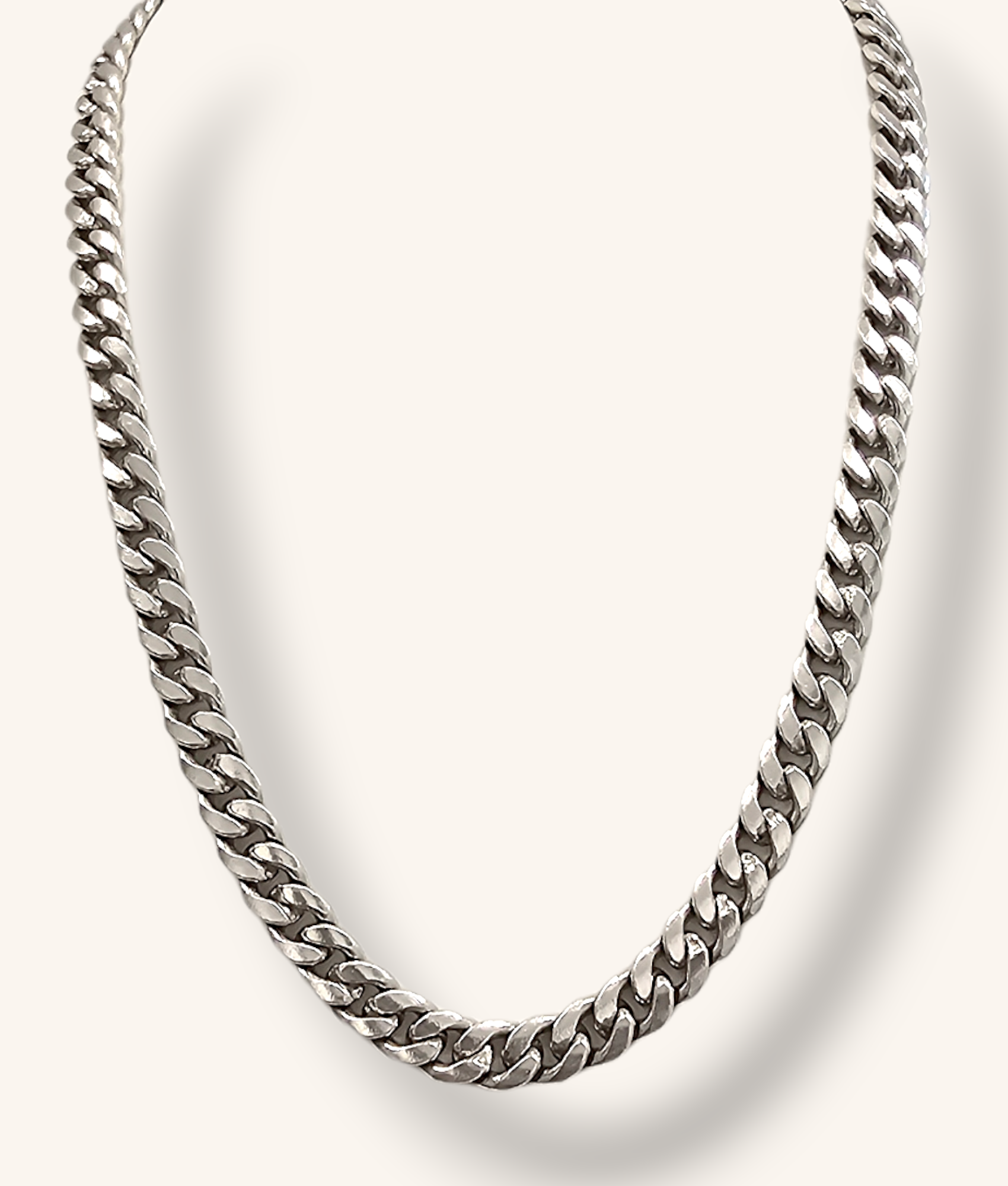 925 SILVER CUBAN CHAIN NECKLACE - 00865J