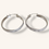 Thumbnail: 10K WHITE GOLD STAR PATTERN HOOPS EARRING - 00823J