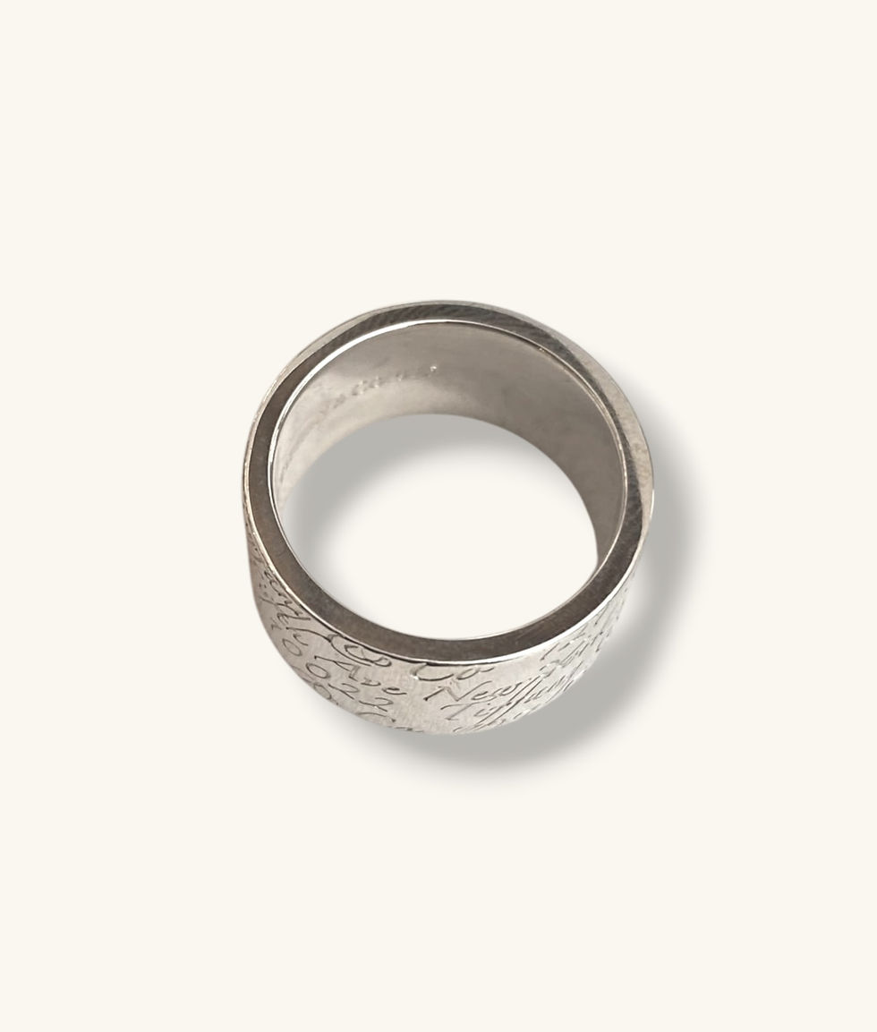 Thumbnail: 925 TIFFANY & CO. WIDE NOTES FIFTH AVENUE RING SZ 6 - RG925166-HI