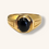 Thumbnail: 10K GOLD BLACK OBSIDIAN BRASS RING - 00673J