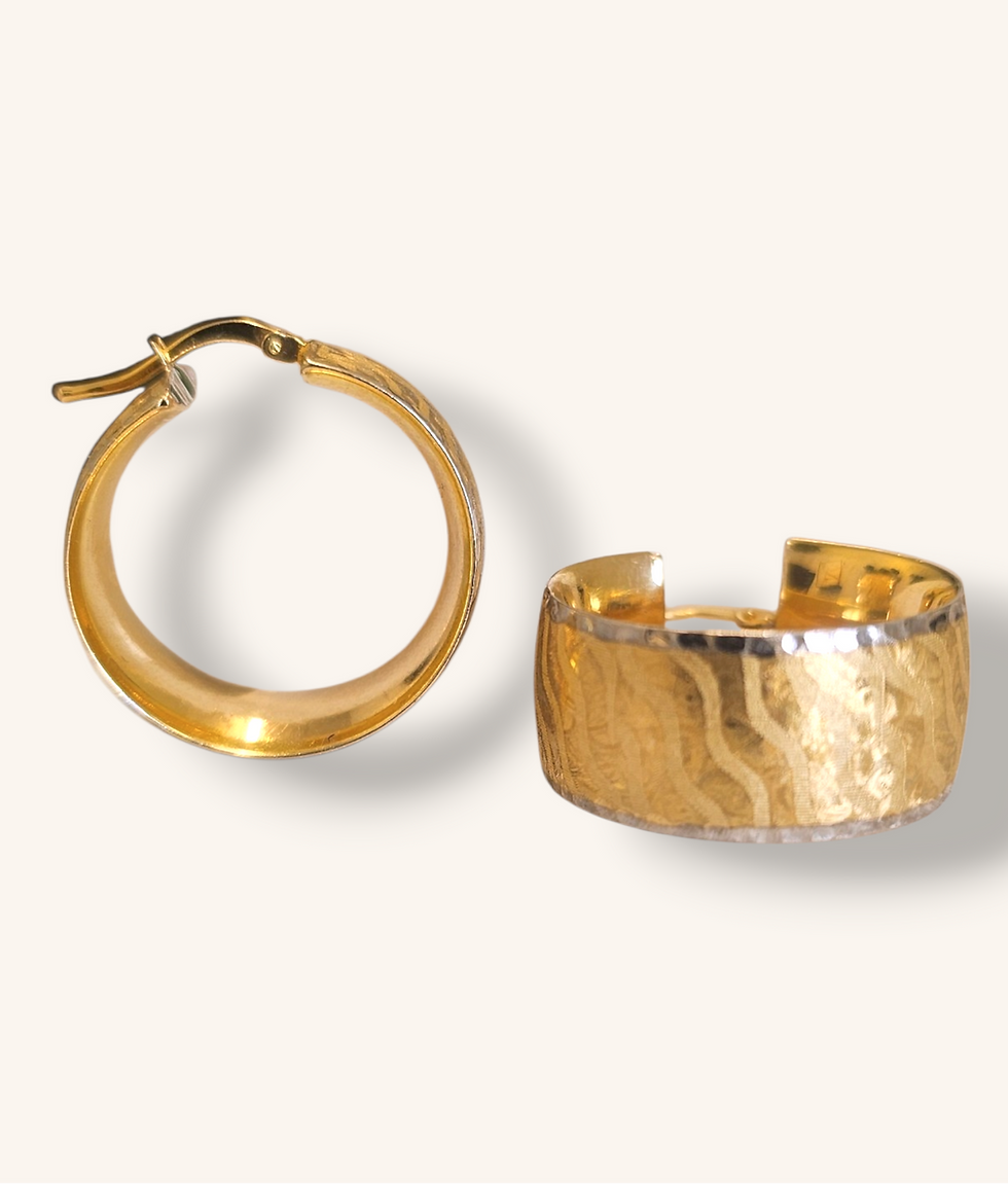 Thumbnail: 14K YELLOW GOLD 22mm WIDE HOOP EARRINGS - 01222J