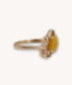 Thumbnail: 10K CHRYSOBERYL CAT’S EYE CABOCHON RING - SZ 3.5 - H