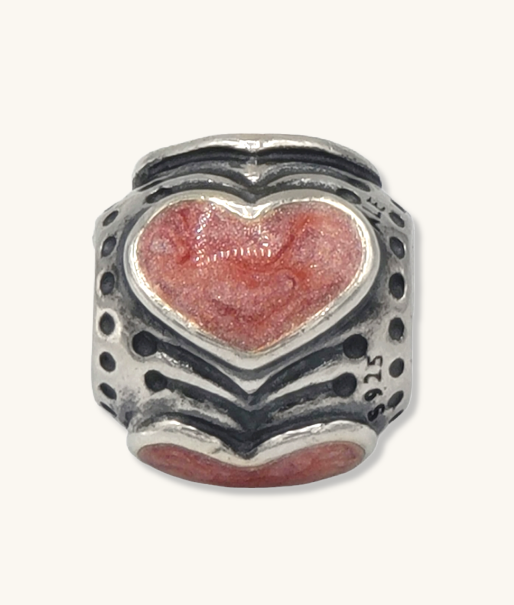 AUTHENTIC PANDORA PINK ENAMEL HEART CHARM - 00271J