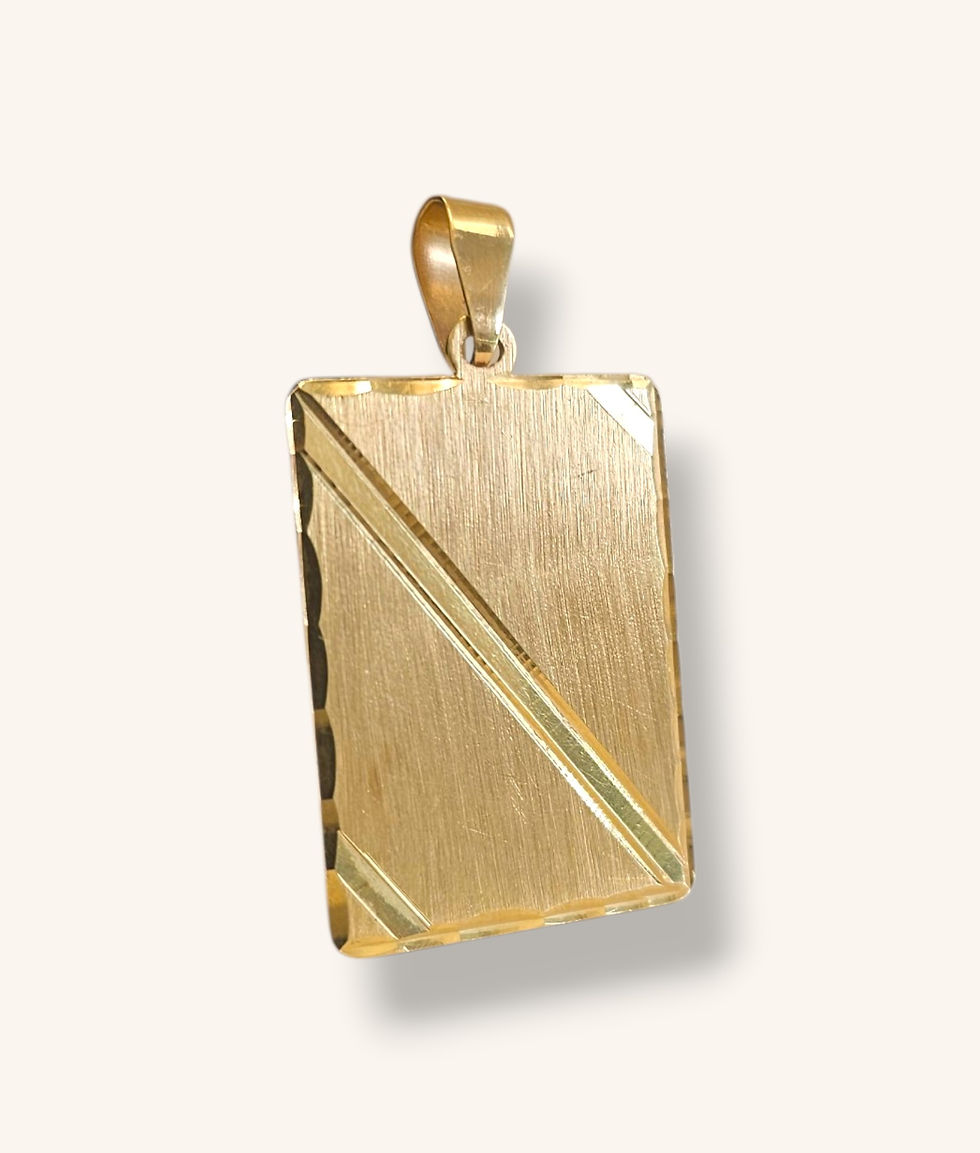 Thumbnail: 14K YELLOW GOLD RECTANGULAR TAG PENDANT - 01234J