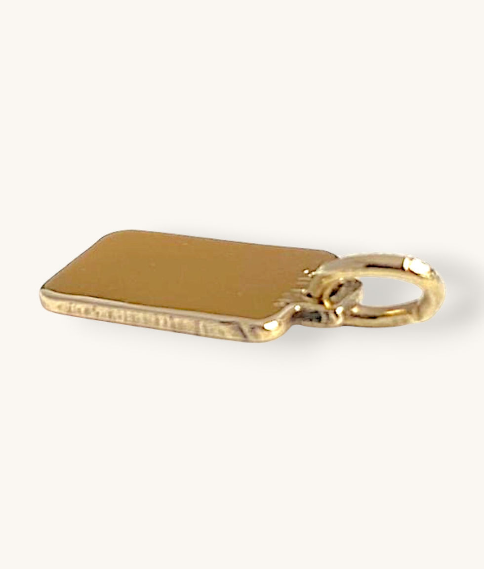 Thumbnail: 10K PURE GOLD MOM PLATE PENDANT - HI