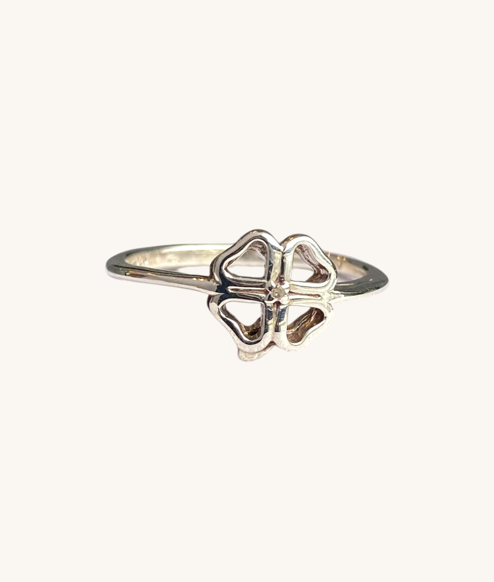 925 LEAF CLOVER DIAMOND RING - H