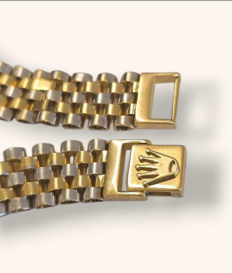 Thumbnail: 10K YELLOW GOLD ROLEX CROWN INSPIRED CUBIC ZIRCONIA BRACELET - 01333J