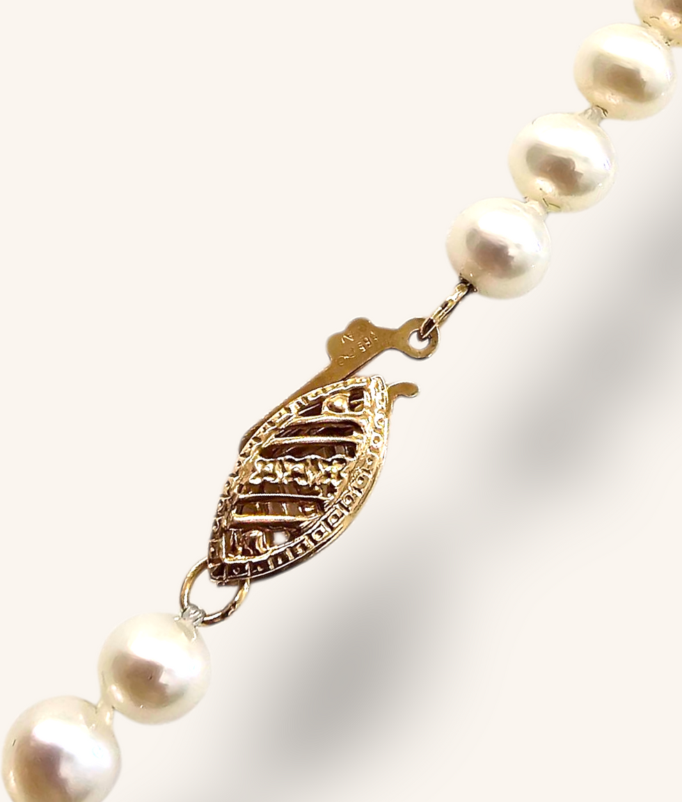 Thumbnail: 14K YELLOW GOLD PEARL NECKLACE - 00557H
