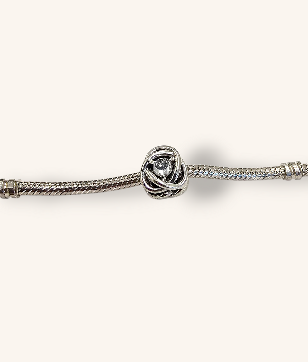 Thumbnail: PANDORA CLEAR BIRTHSTONE ETERNITY CIRCLE CHARM - 00801J