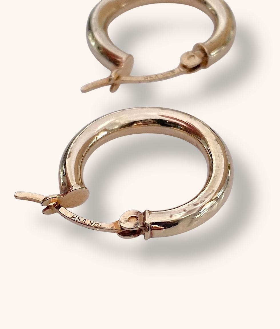 Thumbnail: 10K 2CM HOLLOW POLISHED HUGGIE HOOP EARRINGS - ER10K363 - H