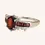 Thumbnail: 10K WHITE GOLD GARNET & DIAMOND RING - 01011J