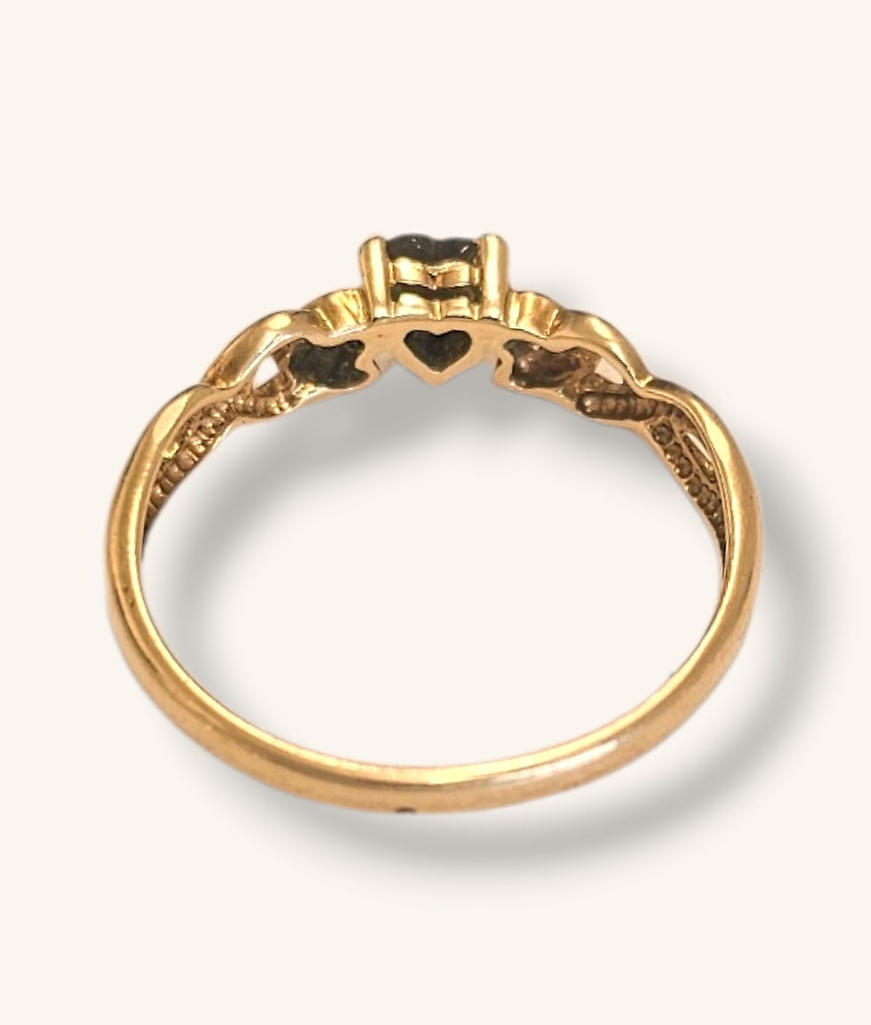 Thumbnail: 10K YELLOW GOLD BLACK SAPPHIRE RING SZ:6.75 - 01277J