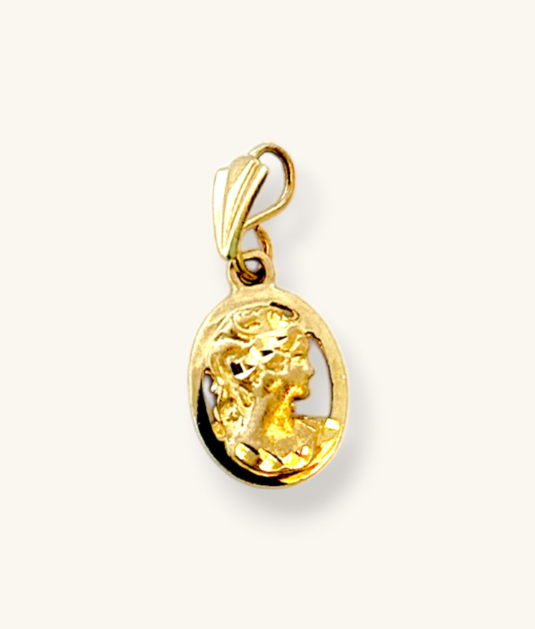 10K GOLD CAMEO PORTRAIT PENDANT CHARM – PD10K100-J