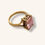 Thumbnail: 14K YELLOW GOLD EMERALD CUT PINK KUNZITE COCKTAIL RING- H