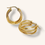 Thumbnail: 14K YELLOW GOLD TRIPLE LAYERED HOOPS EARRING - 00668J