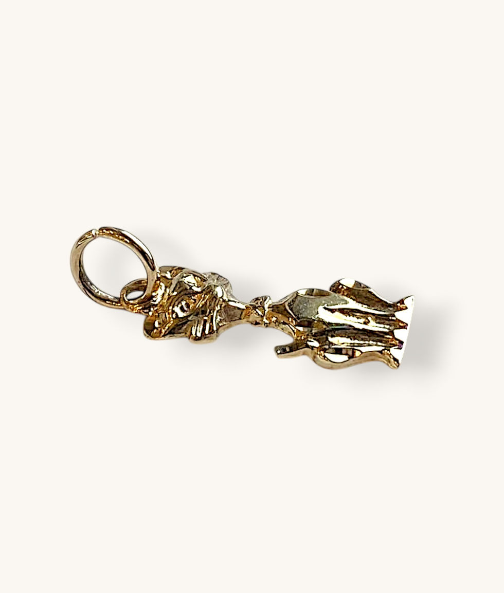 Thumbnail: 10K YELLOW GOLD VINTAGE CAT PENDANT - H