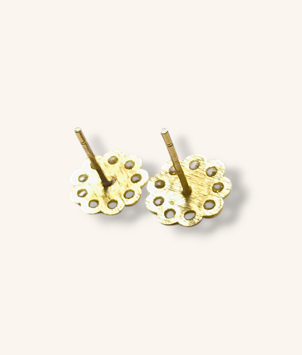 Thumbnail: 10K YELLOW GOLD VINTAGE FRESH WATER PEARL W/ DIAMOND EARRINGS -00264H