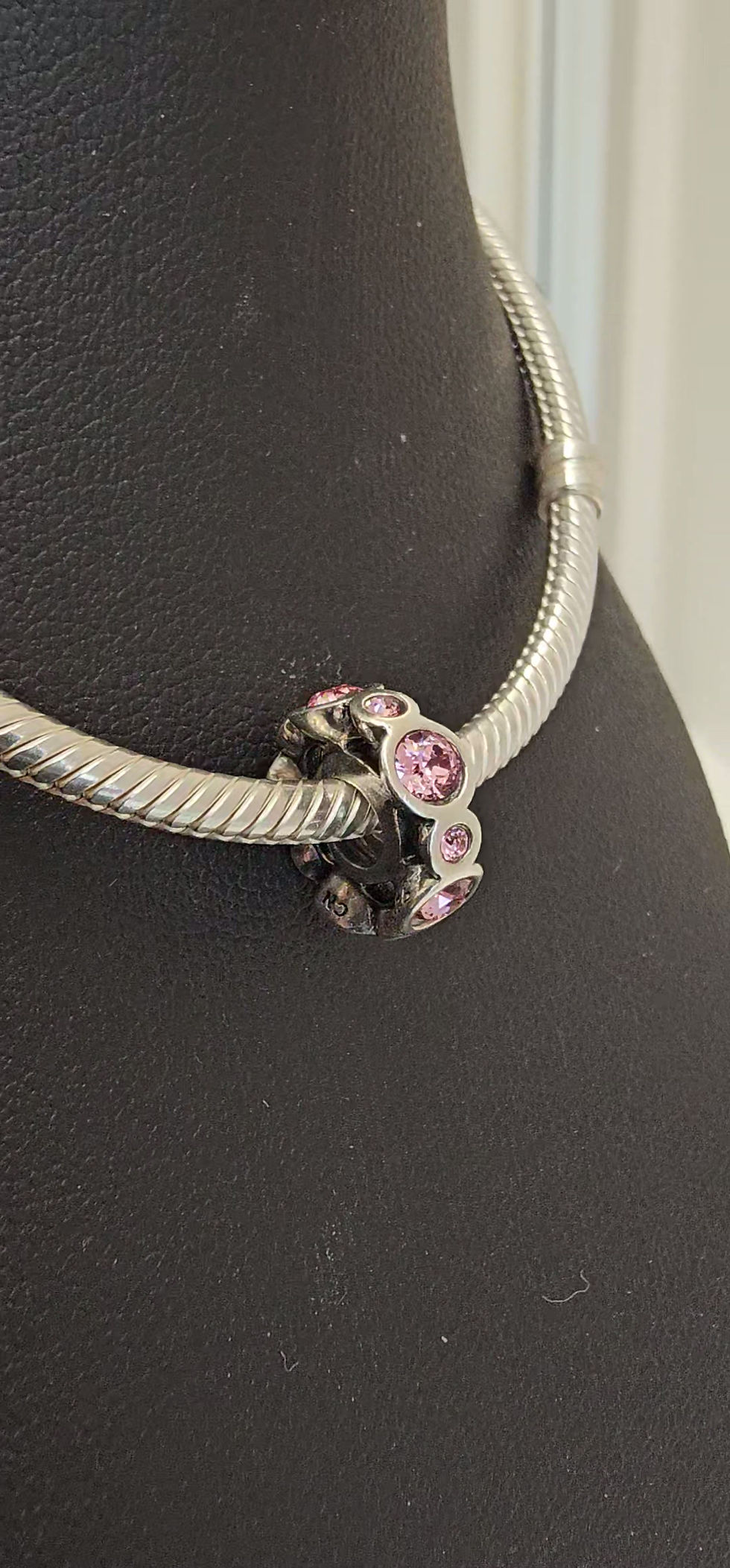 Thumbnail: CHAMILIA PINK CRYSTAL BIRTHSTONE SPACER CHARM - 00766J