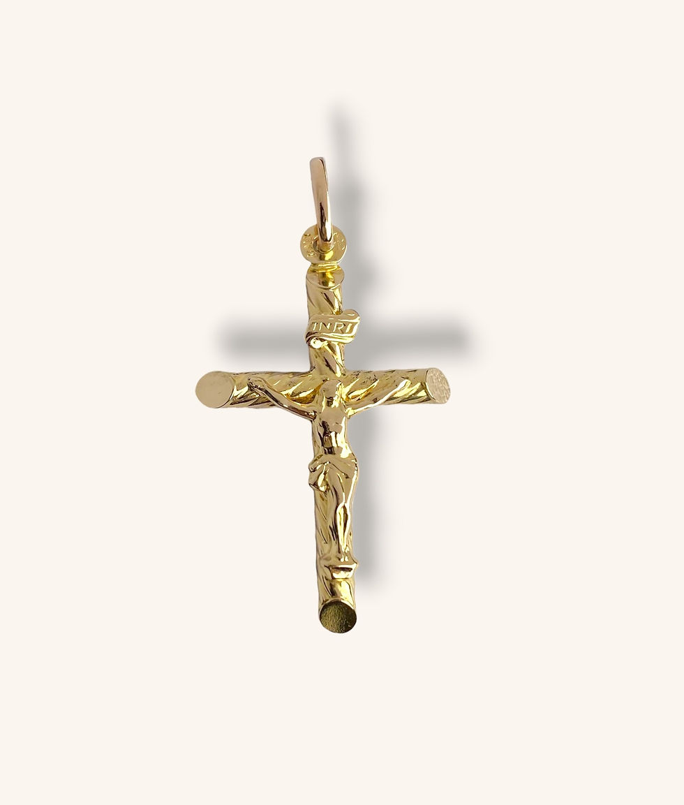 Thumbnail: 10K YELLOW GOLD INRI CROSS PENDANT - H