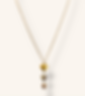 10K GOLD TRICOLOR PUFFY HEART TRIO DANGLE PENDANT NECKLACE - 01049J