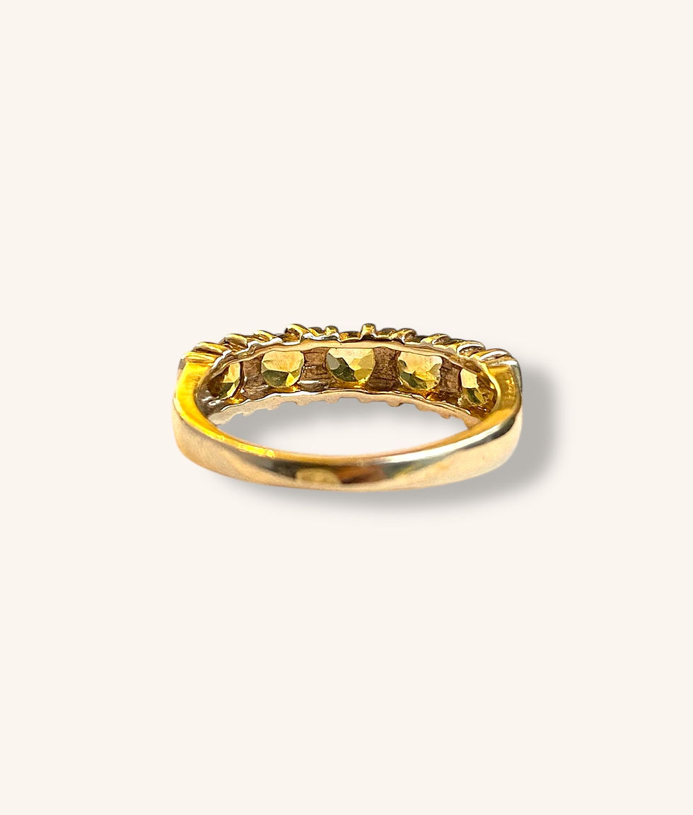 Thumbnail: 10K YELLOW GOLD FIVE-STONE CITRINE ETERNITY RING - SZ 5 - H