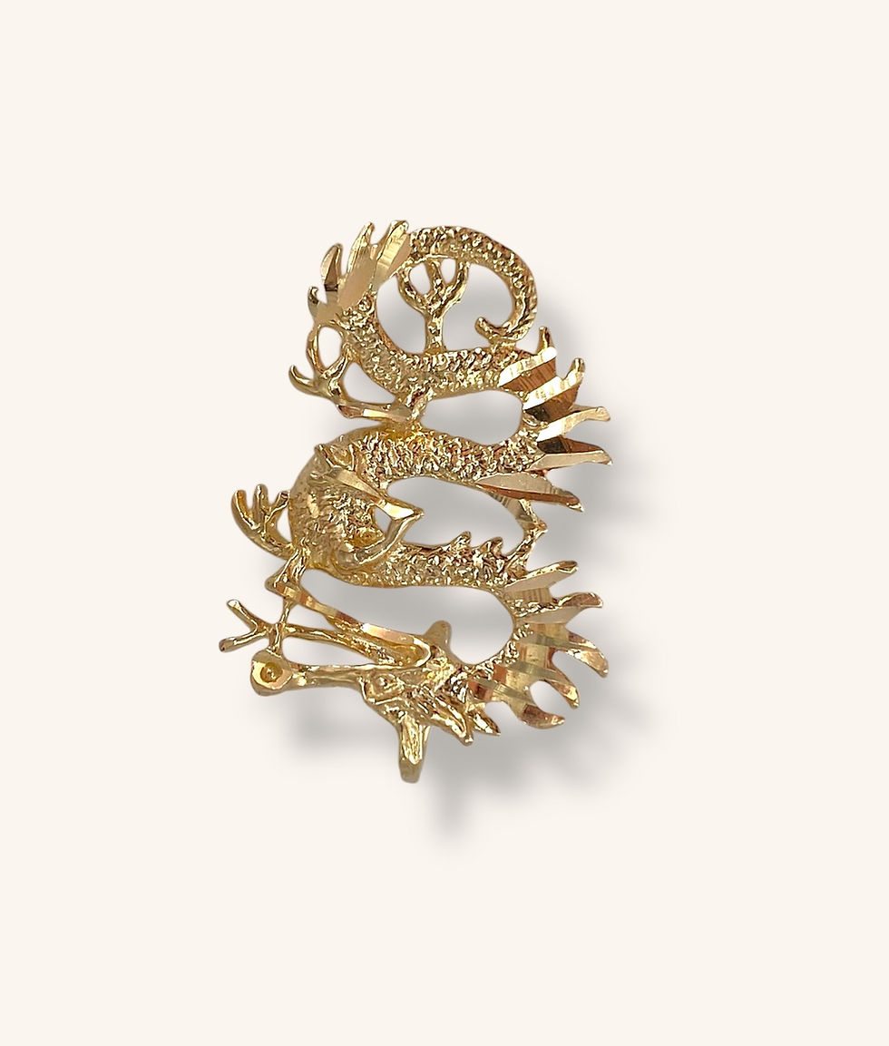 Thumbnail: 14K YELLOW GOLD DRAGON PENDANT - H
