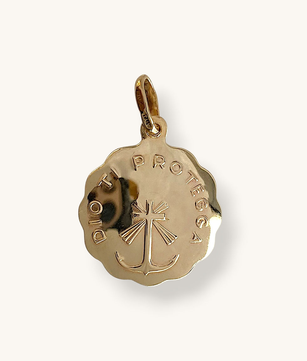 Thumbnail: 10K YELLOW GOLD ITALIAN  “DIO TI PROTEGGA” MAY GOD PROTECT YOU PENDANT - H